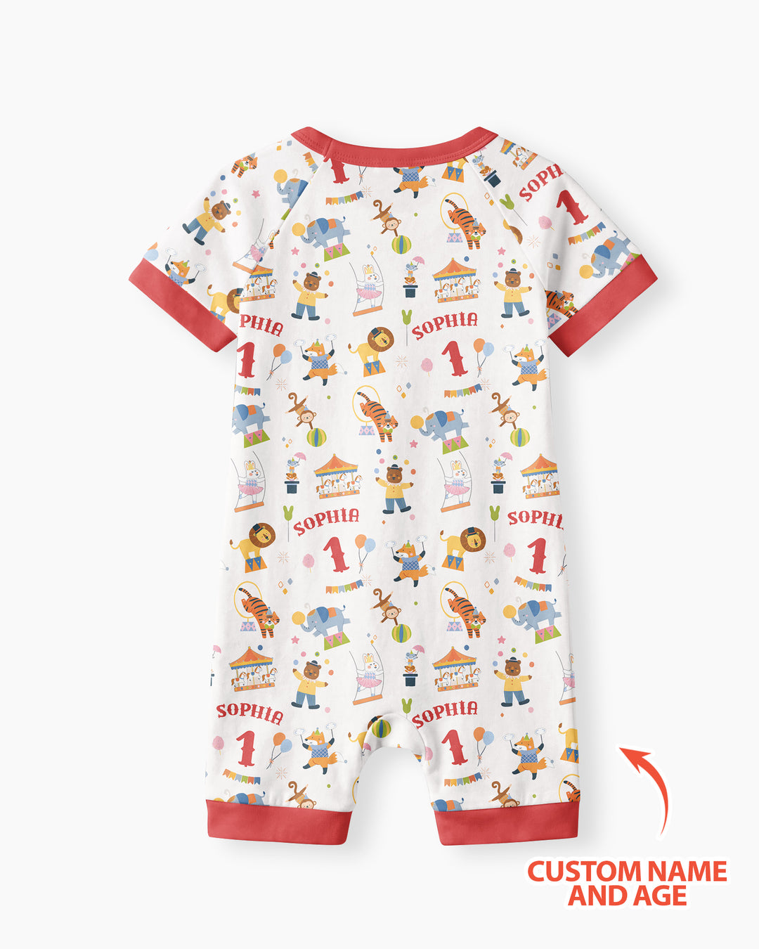 Custom Name Birthday Circus Bamboo Shorty Zippy