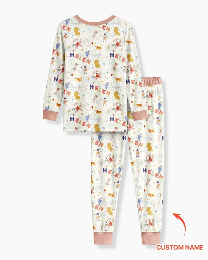 Zweiteiliges Langarm-Pyjama-Set mit Sommerfrüchten