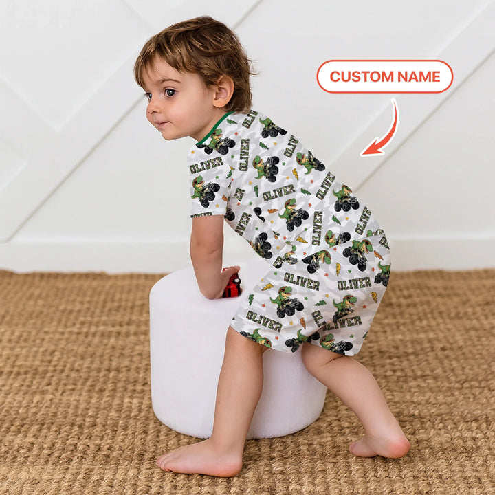 Zweiteiliges Pyjama-Set mit kurzen Ärmeln und Shorts im Sommer-Design
