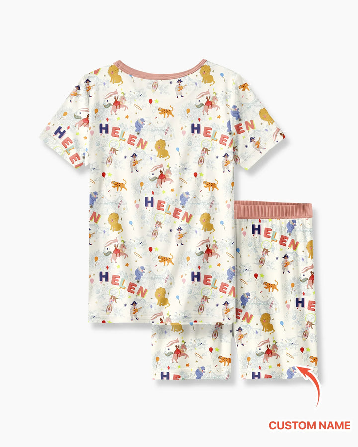 Zweiteiliges Pyjama-Set mit kurzen Ärmeln und Shorts im Sommer-Design