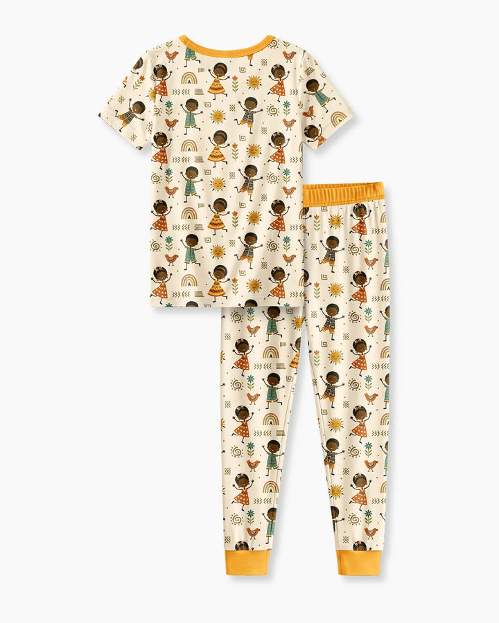 Zweiteiliges, kurzärmliges Pyjama-Set mit Marienkäfern