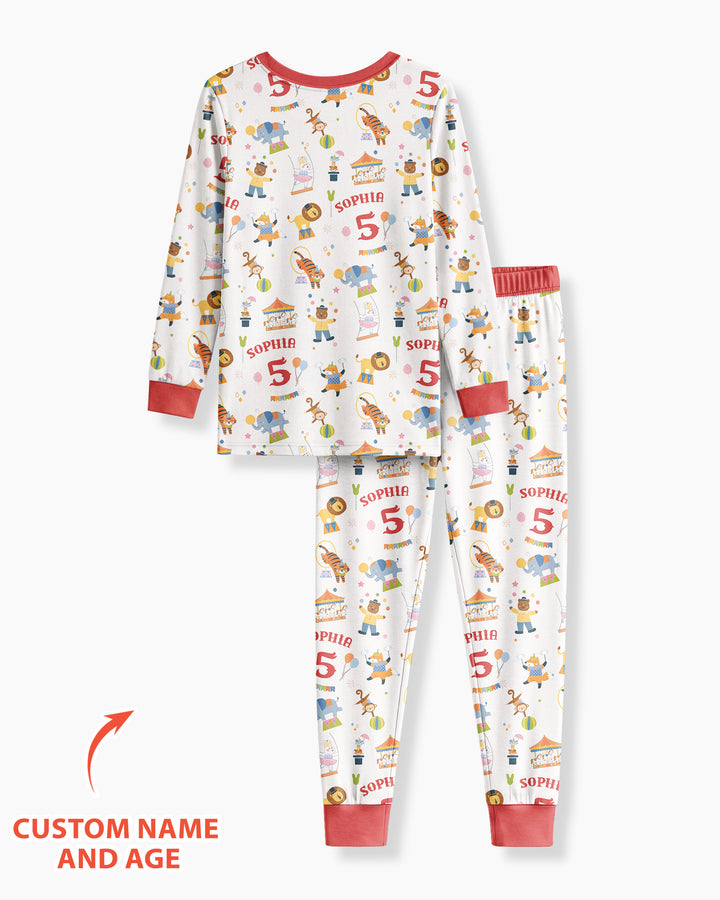Zweiteiliges Langarm-Pyjama-Set mit Sommerfrüchten