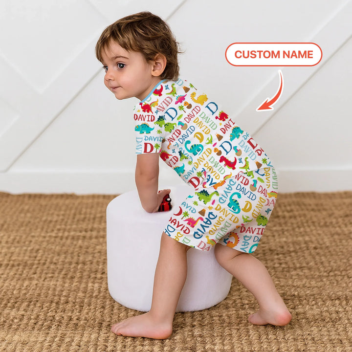 Zweiteiliges Pyjama-Set mit kurzen Ärmeln und Shorts im Sommer-Design