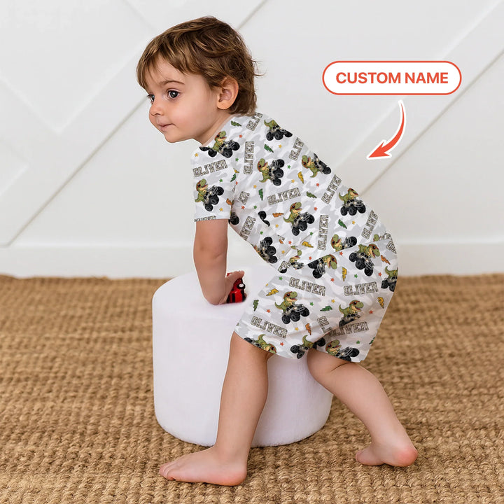 Zweiteiliges Pyjama-Set mit kurzen Ärmeln und Shorts im Sommer-Design