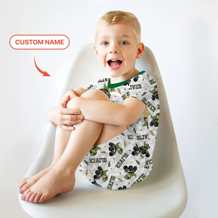 Zweiteiliges Pyjama-Set mit kurzen Ärmeln und Shorts im Sommer-Design