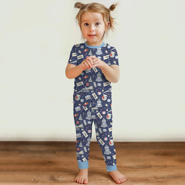 Zweiteiliges, kurzärmliges Pyjama-Set mit Marienkäfern