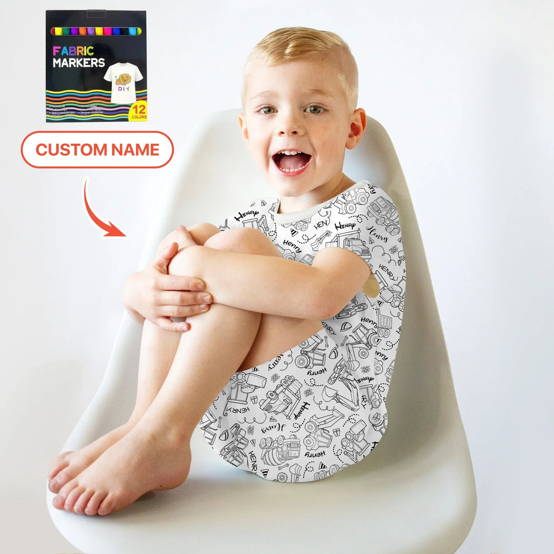 Zweiteiliges Pyjama-Set mit kurzen Ärmeln und Shorts im Sommer-Design