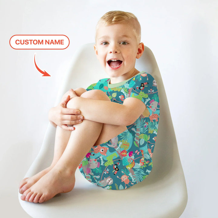 Zweiteiliges Pyjama-Set mit kurzen Ärmeln und Shorts im Sommer-Design