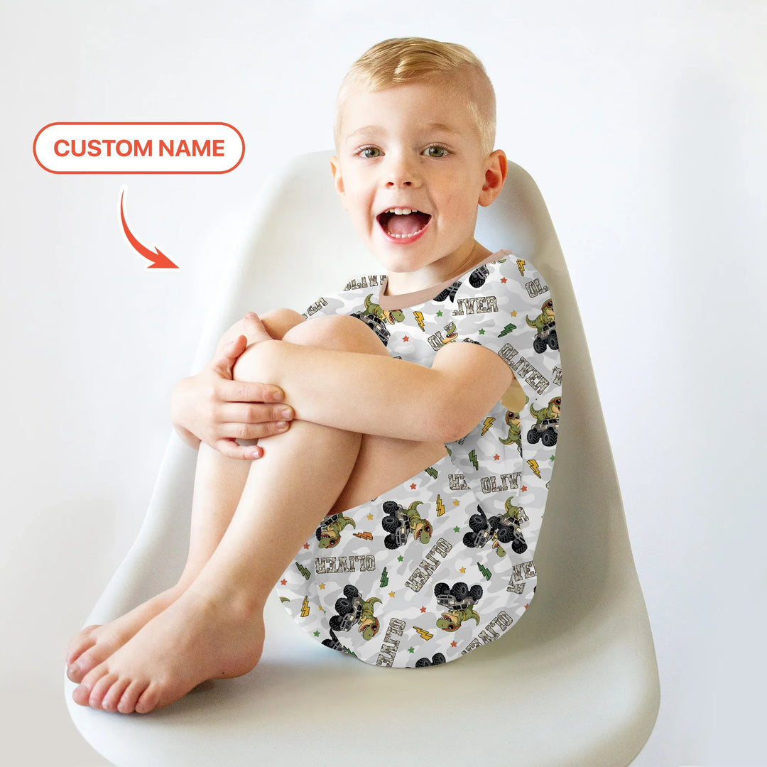 Zweiteiliges Pyjama-Set mit kurzen Ärmeln und Shorts im Sommer-Design