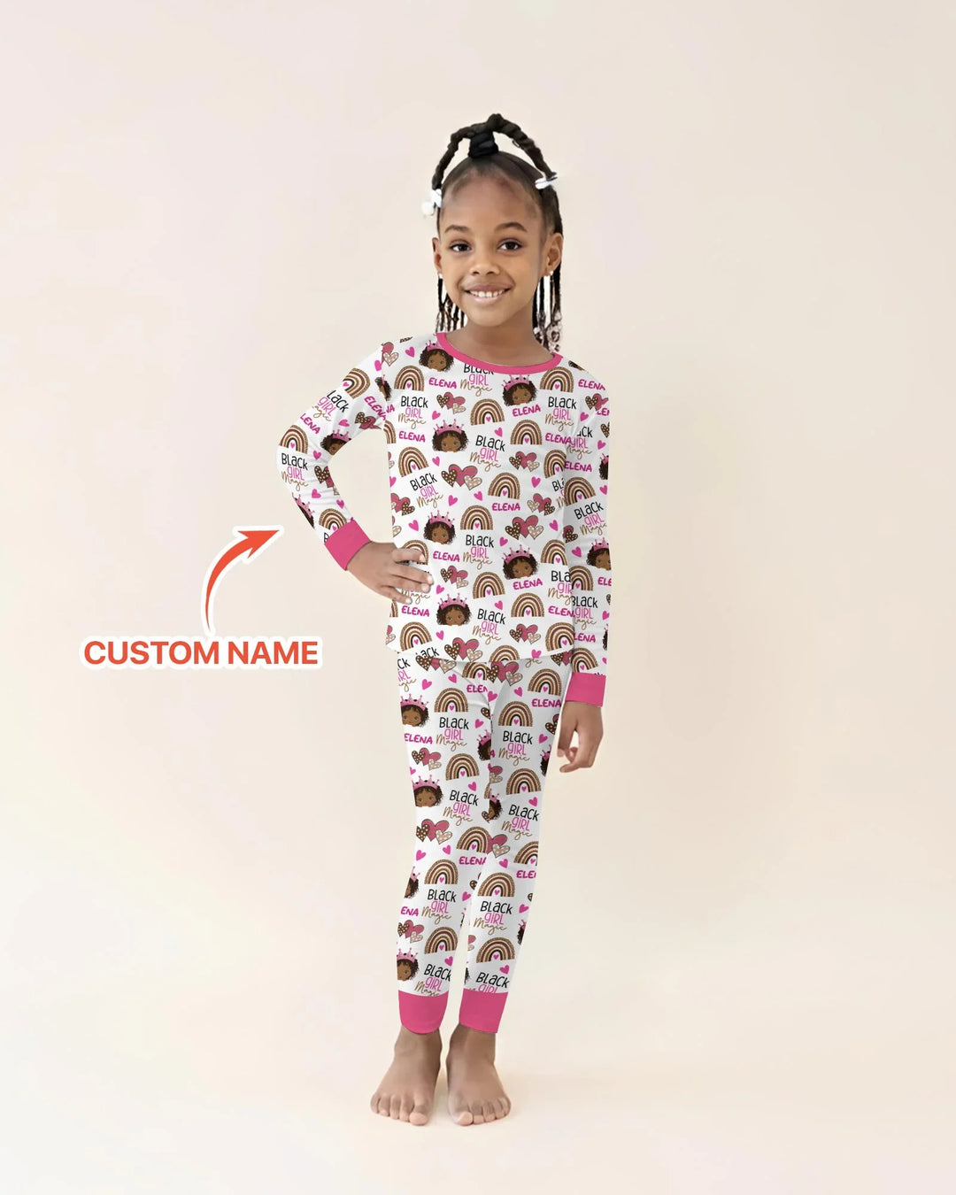Zweiteiliges Langarm-Pyjama-Set mit Sommerfrüchten