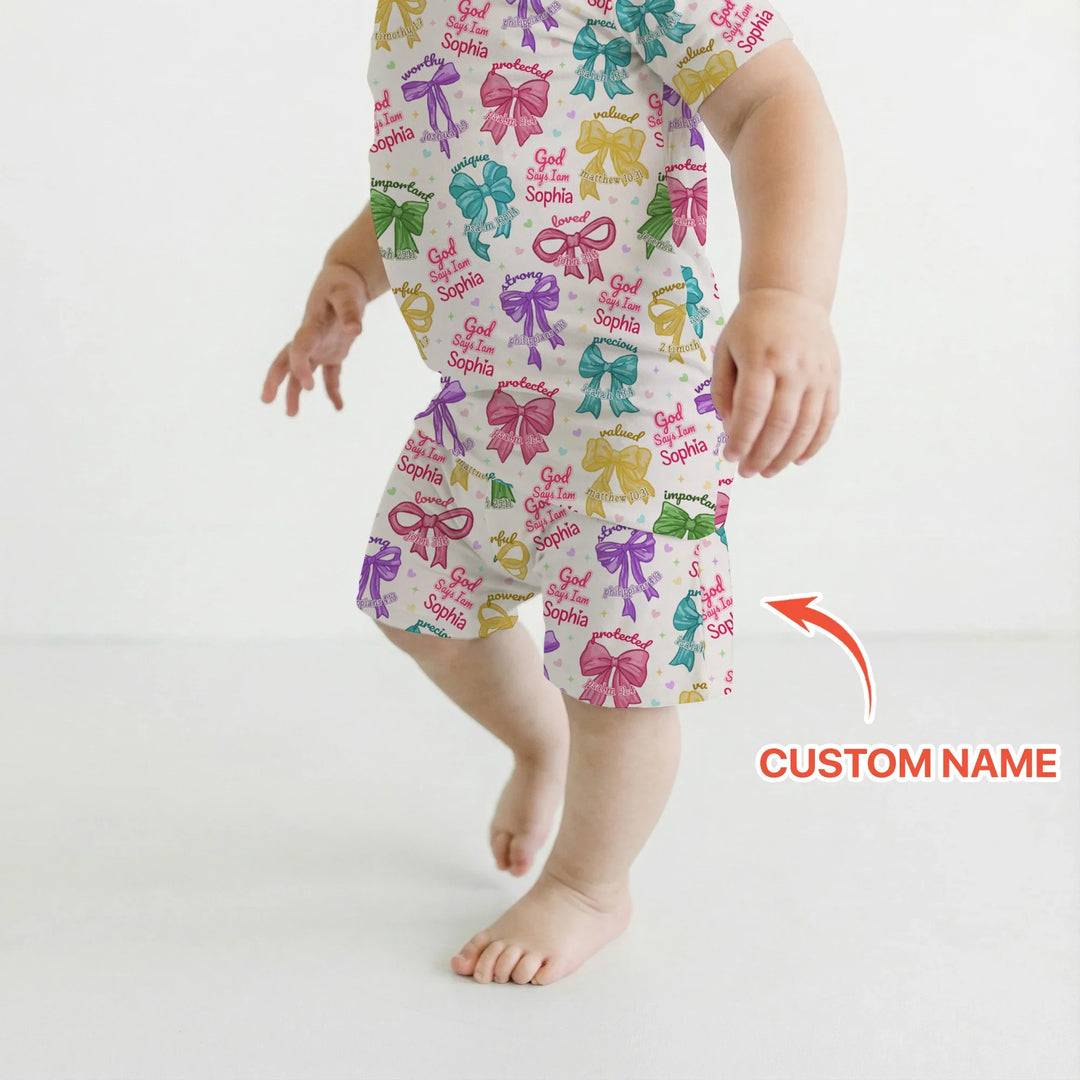 Zweiteiliges Pyjama-Set mit kurzen Ärmeln und Shorts im Sommer-Design