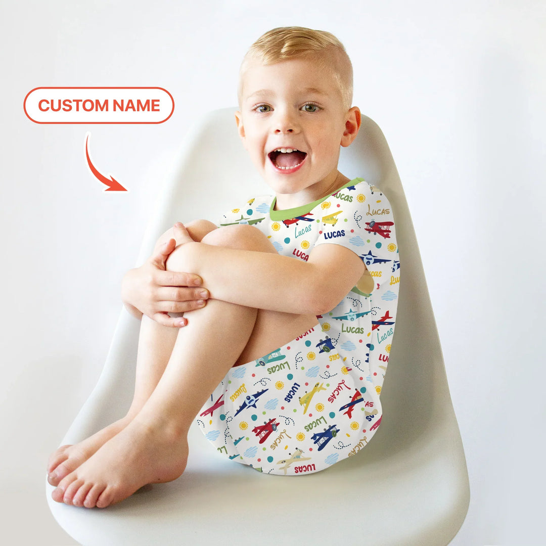 Zweiteiliges Pyjama-Set mit kurzen Ärmeln und Shorts im Sommer-Design