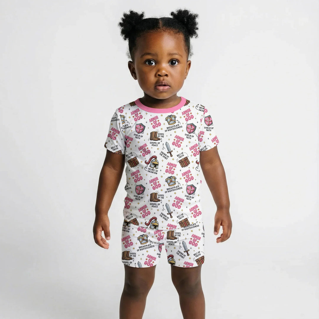 Template Zweiteiliges Pyjama-Set mit kurzen Ärmeln und Shorts