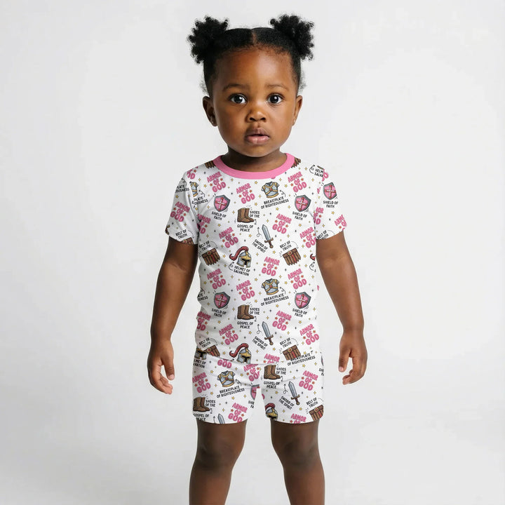 Template Zweiteiliges Pyjama-Set mit kurzen Ärmeln und Shorts