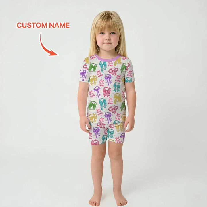 Zweiteiliges Pyjama-Set mit kurzen Ärmeln und Shorts im Sommer-Design