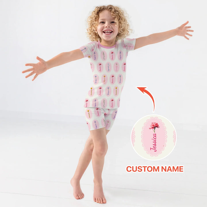 Zweiteiliges Pyjama-Set mit kurzen Ärmeln und Shorts im Sommer-Design
