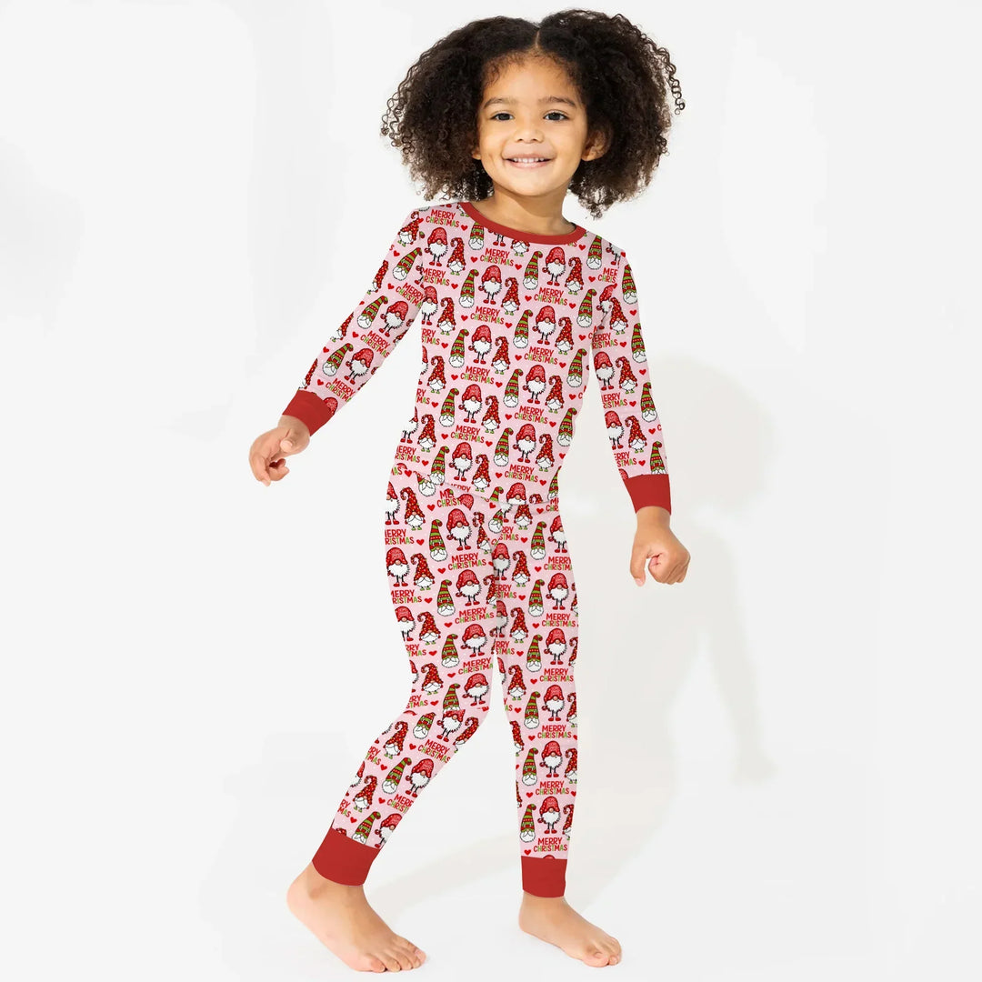 Gnomie Christmas Bamboo Two Piece Long Sleeve Pajama Set
