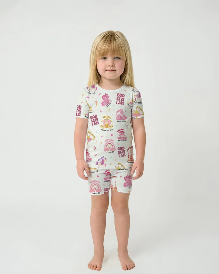 Zweiteiliges Pyjama-Set mit kurzen Ärmeln und Shorts im Sommer-Design