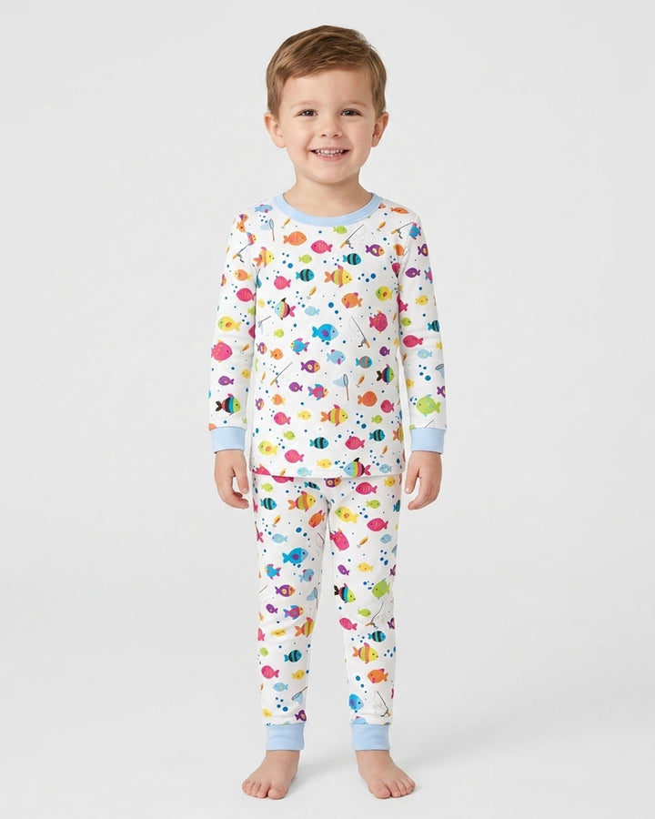 Zweiteiliges Langarm-Pyjama-Set mit Sommerfrüchten