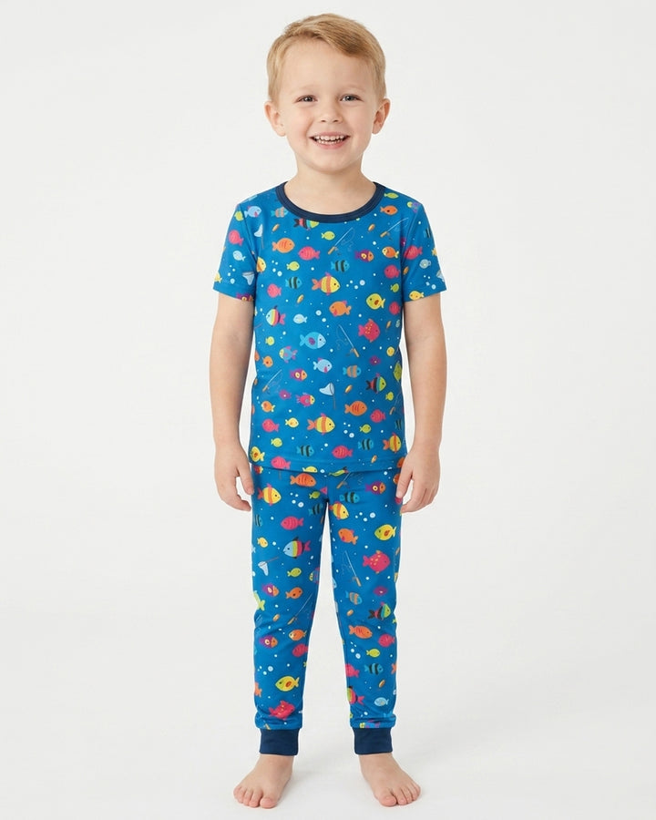 Little Fisher’s Adventure Bamboo Two Piece Short Sleeve Pajama Set