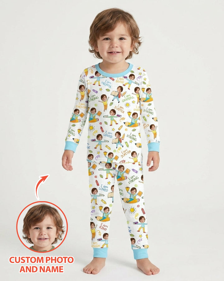Zweiteiliges Langarm-Pyjama-Set mit Sommerfrüchten