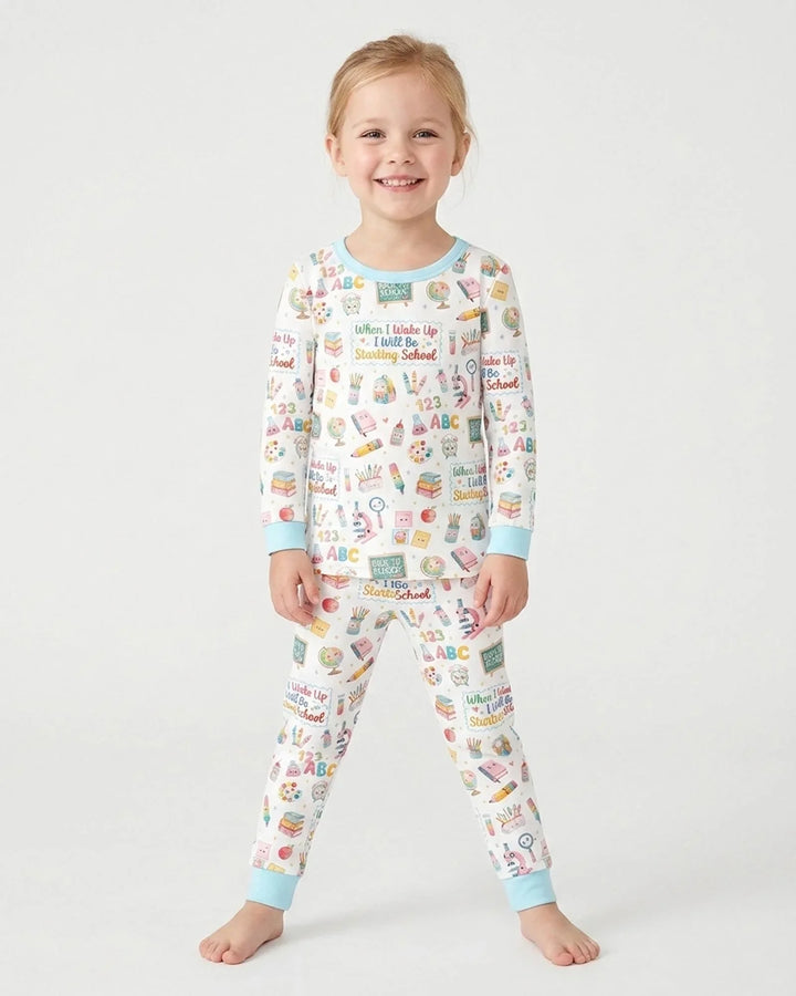 Zweiteiliges Langarm-Pyjama-Set mit Sommerfrüchten