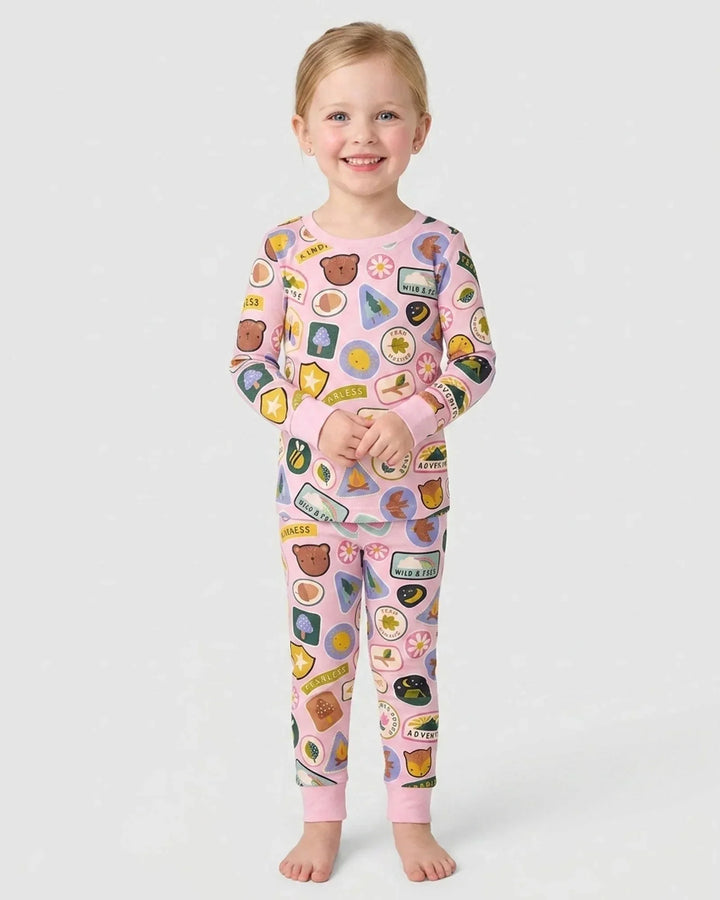Zweiteiliges Langarm-Pyjama-Set mit Sommerfrüchten