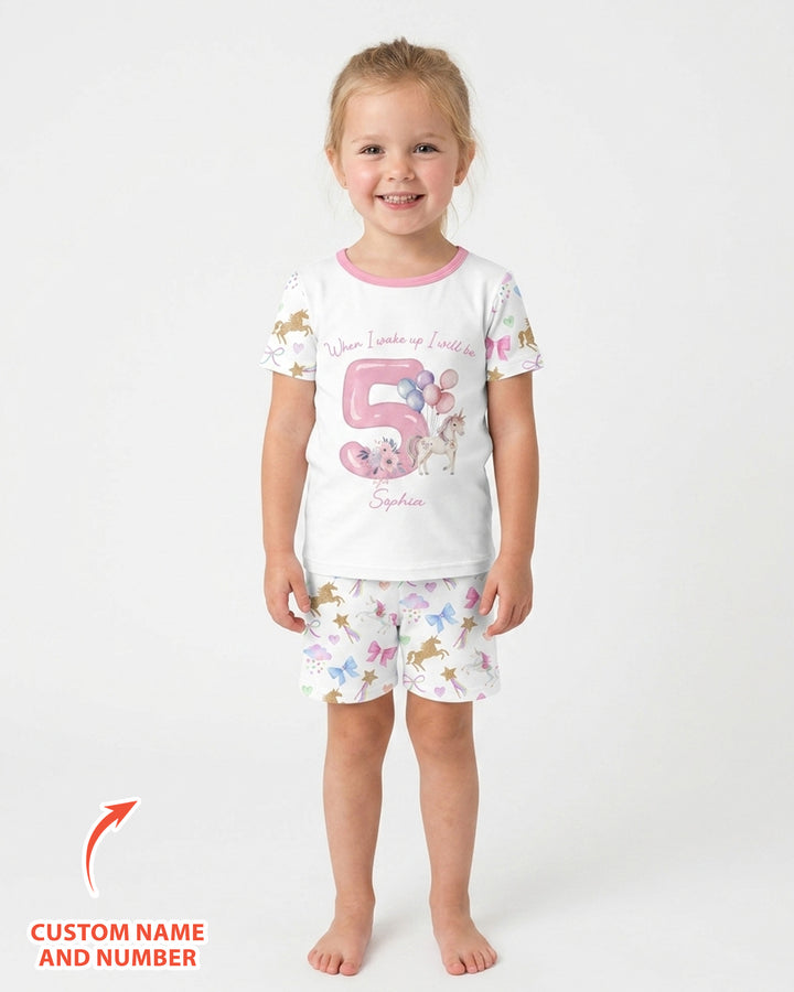 Custom Name When I Wake Up I Will Be Birthday Bamboo Two Piece Short Sleeve Shorts Pajama Set
