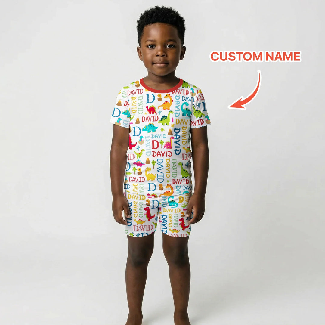 Zweiteiliges Pyjama-Set mit kurzen Ärmeln und Shorts im Sommer-Design