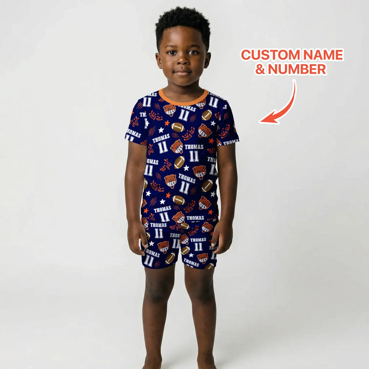 Zweiteiliges Pyjama-Set mit kurzen Ärmeln und Shorts im Sommer-Design