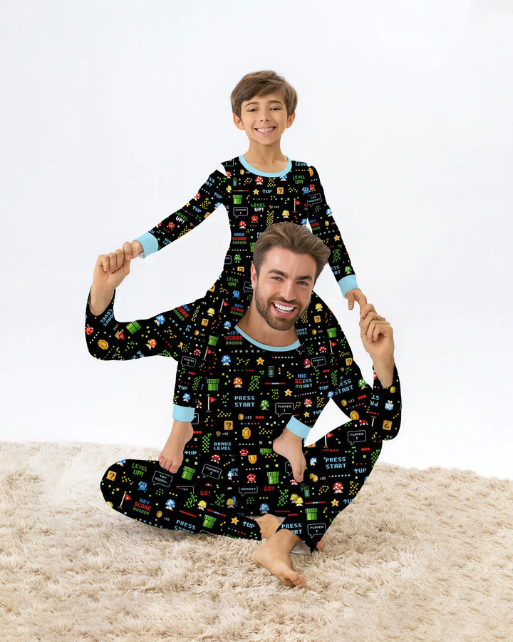 Zweiteiliges Langarm-Pyjama-Set mit Sommerfrüchten