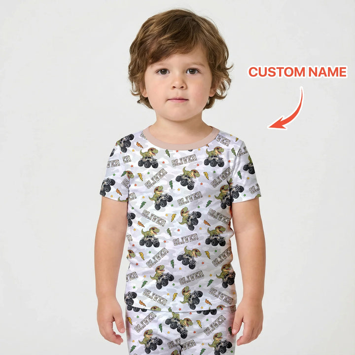 Zweiteiliges Pyjama-Set mit kurzen Ärmeln und Shorts im Sommer-Design