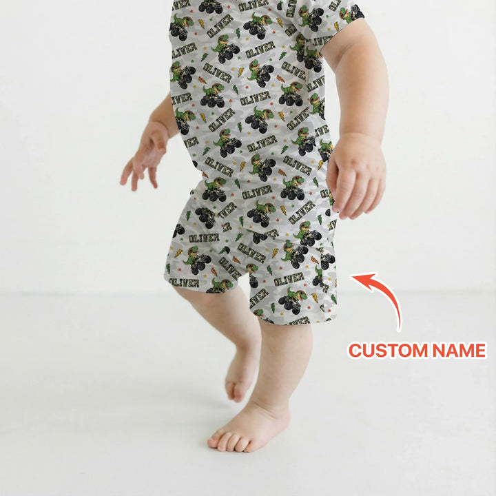 Zweiteiliges Pyjama-Set mit kurzen Ärmeln und Shorts im Sommer-Design