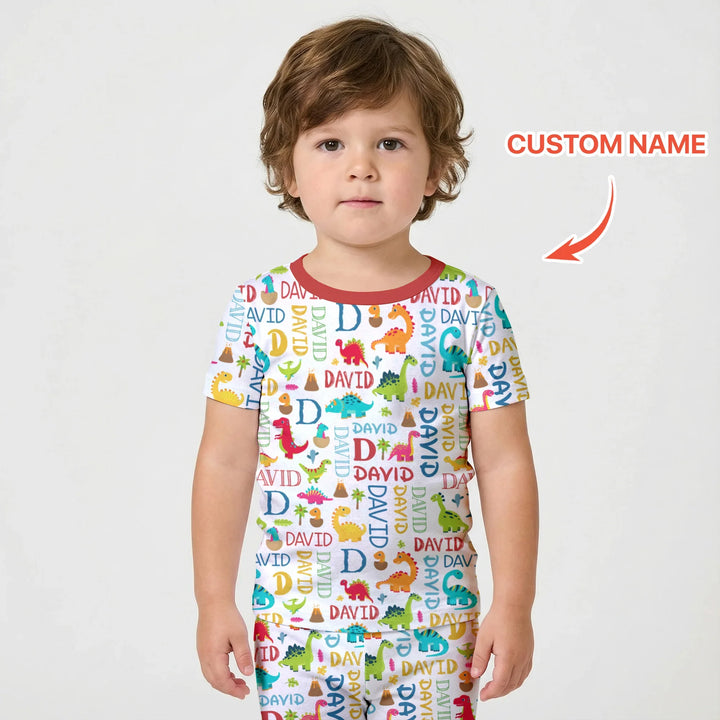 Zweiteiliges Pyjama-Set mit kurzen Ärmeln und Shorts im Sommer-Design