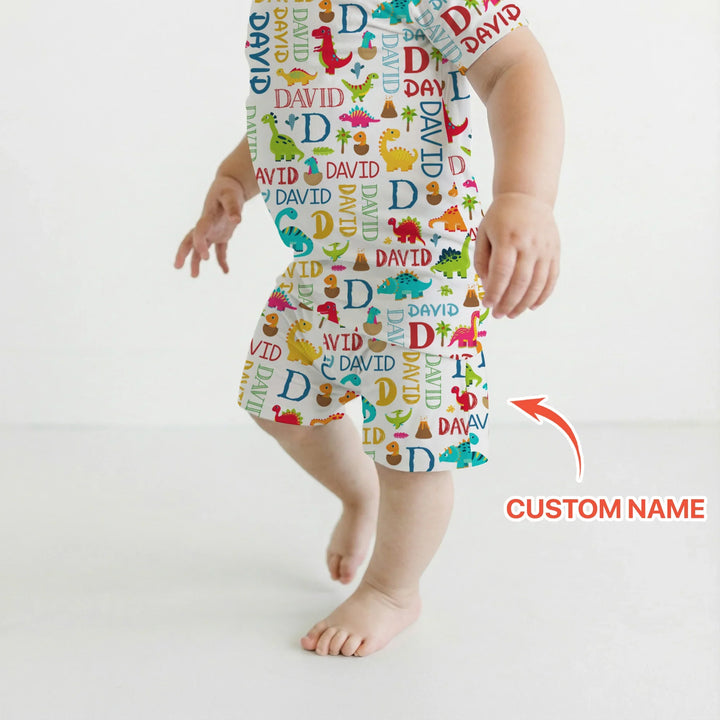 Zweiteiliges Pyjama-Set mit kurzen Ärmeln und Shorts im Sommer-Design