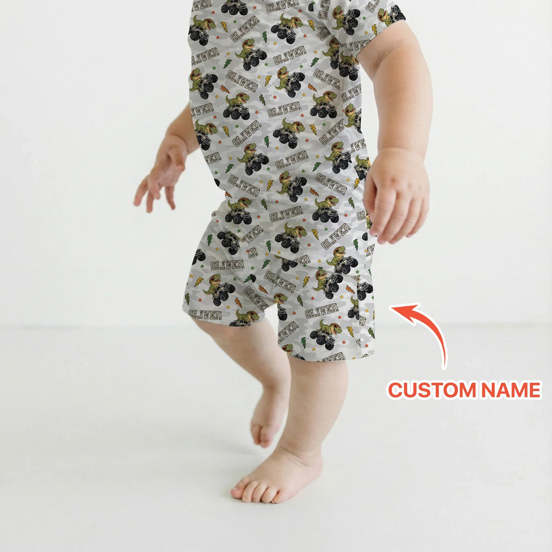 Zweiteiliges Pyjama-Set mit kurzen Ärmeln und Shorts im Sommer-Design