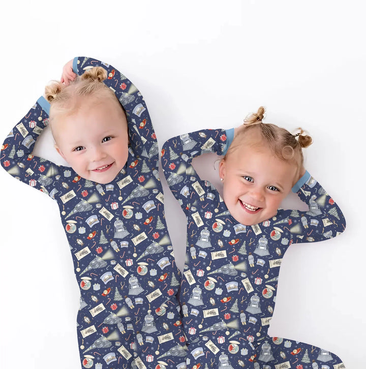 Zweiteiliges Langarm-Pyjama-Set mit Sommerfrüchten