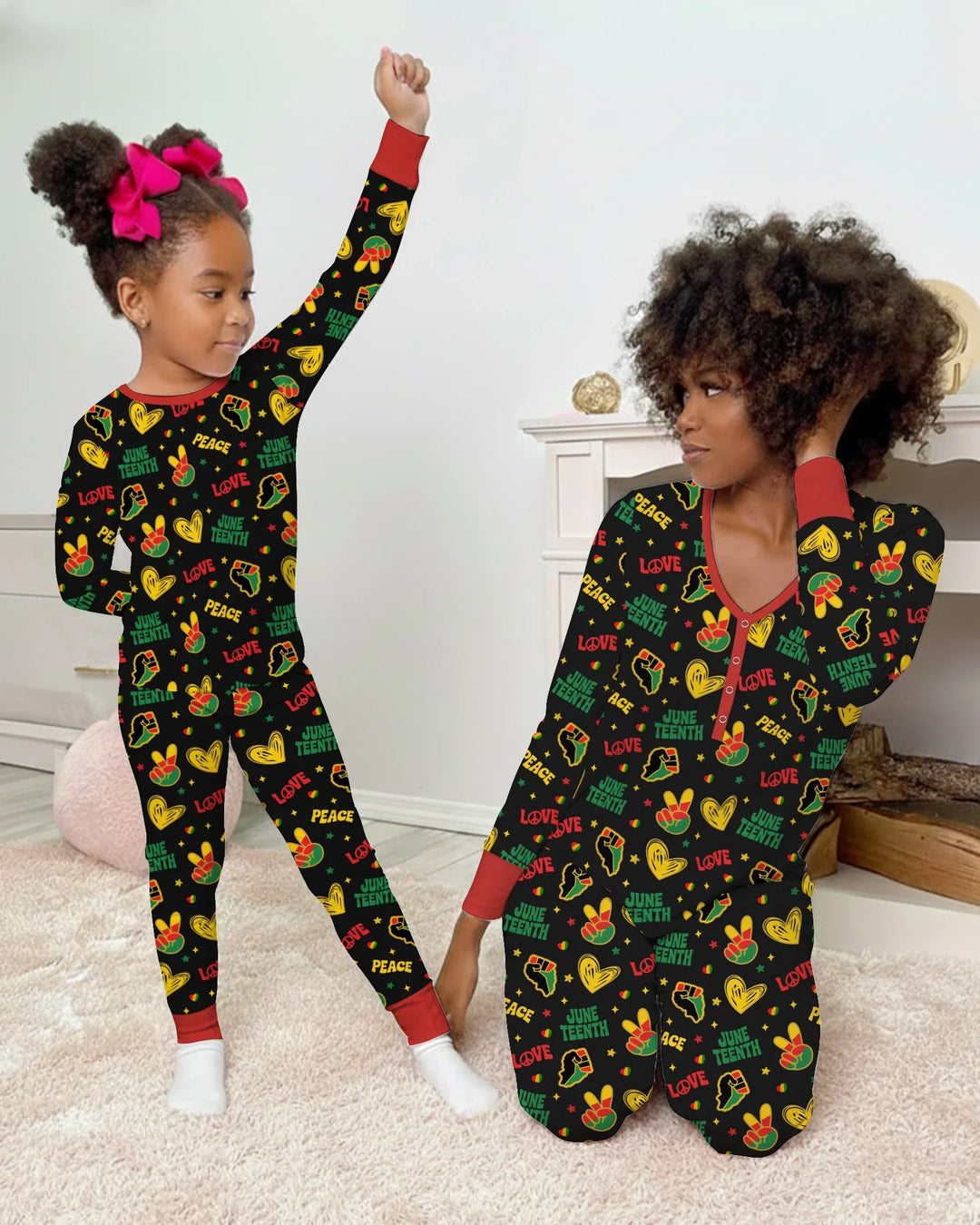 Peace Love Juneteenth Bamboo Women Pajama Set