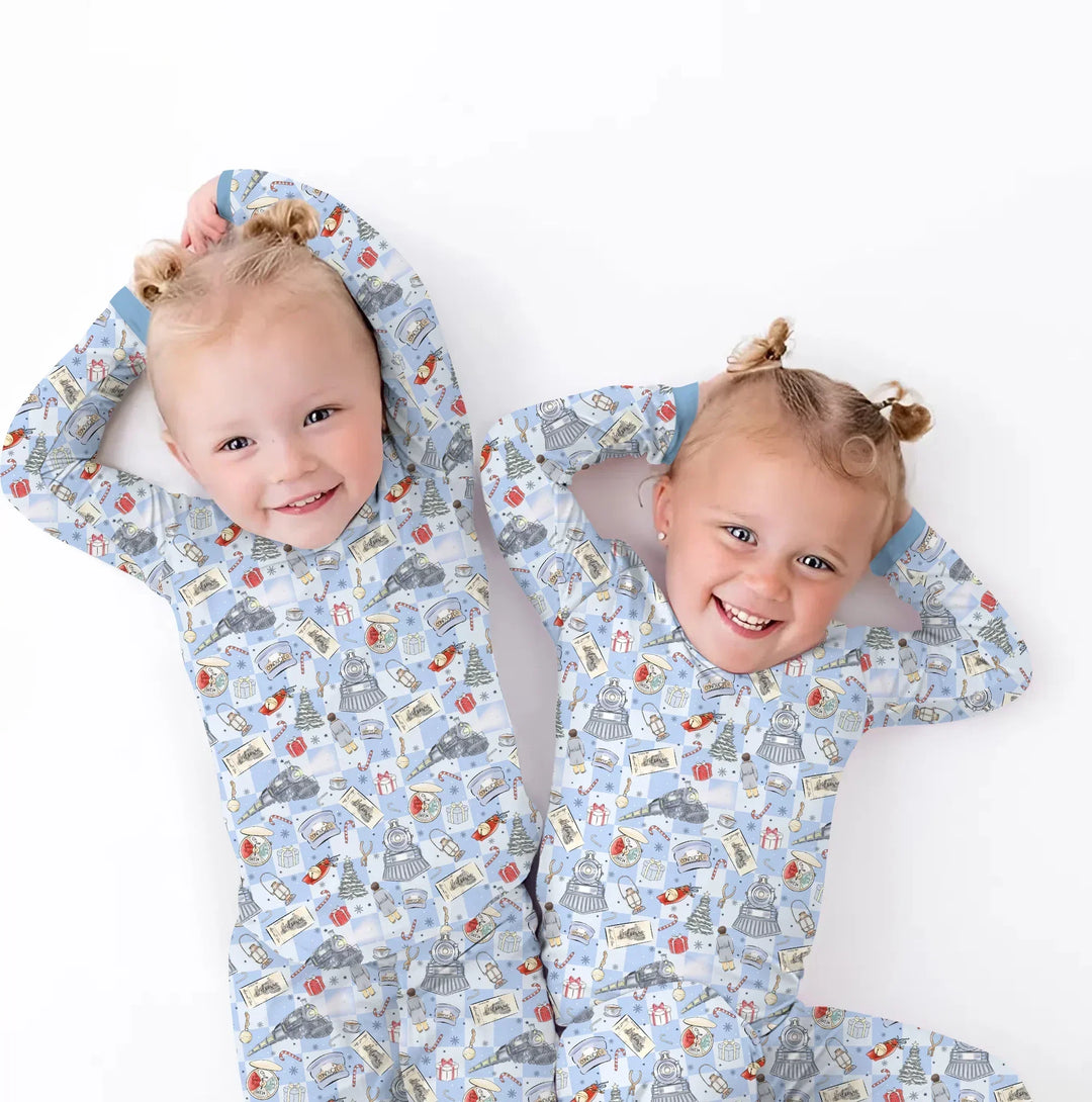 Zweiteiliges Langarm-Pyjama-Set mit Sommerfrüchten