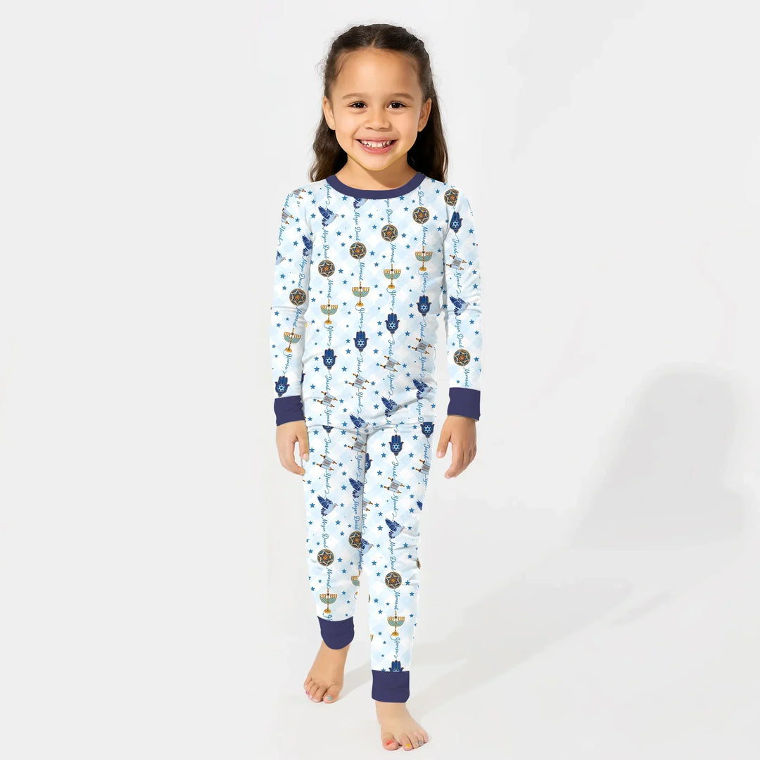 Zweiteiliges Langarm-Pyjama-Set mit Sommerfrüchten