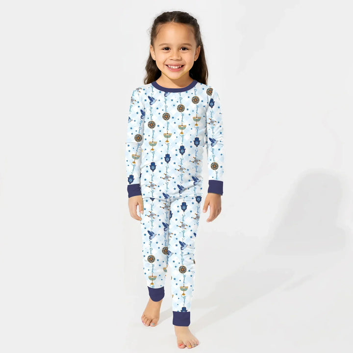 Zweiteiliges Langarm-Pyjama-Set mit Sommerfrüchten