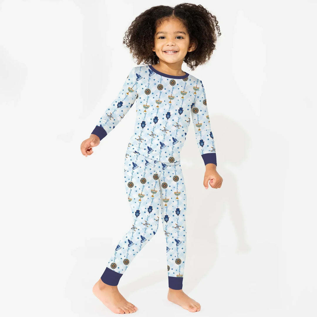 Zweiteiliges Langarm-Pyjama-Set mit Sommerfrüchten