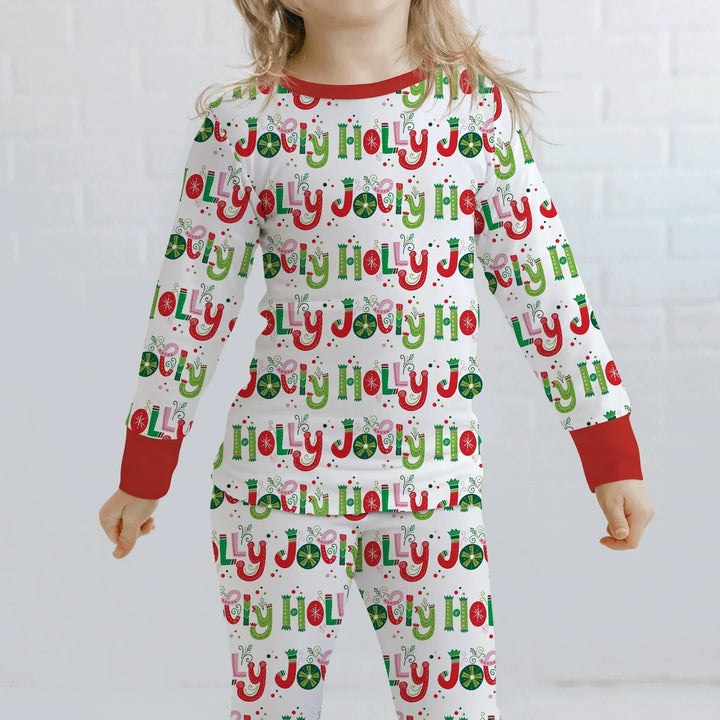 Holly Jolly Two Piece Long Sleeve Pajama Set , Holly Jolly Two Piece Long Sleeve Pajama Set - 12-18M / Red