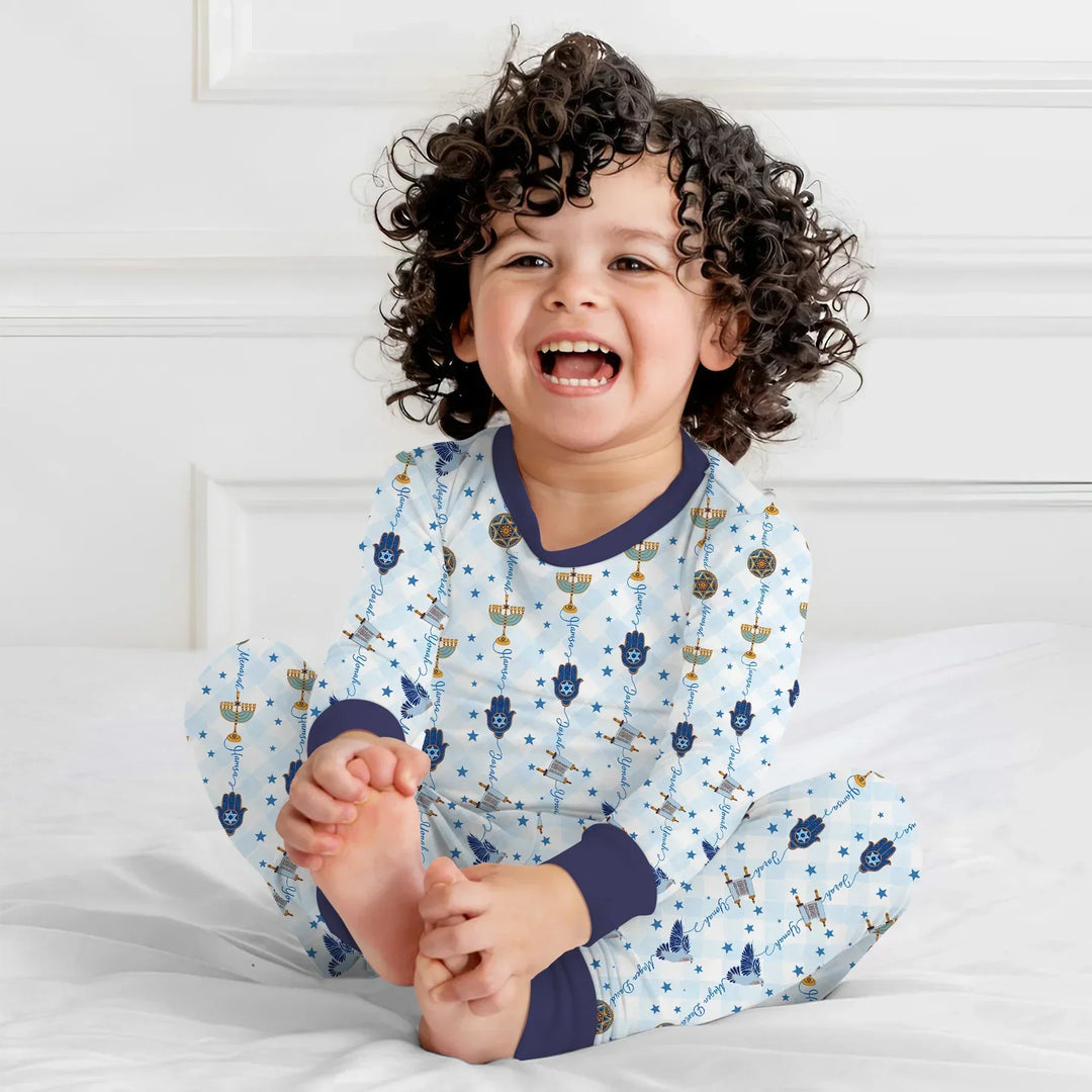 Zweiteiliges Langarm-Pyjama-Set mit Sommerfrüchten