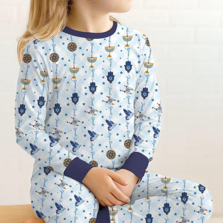 Zweiteiliges Langarm-Pyjama-Set mit Sommerfrüchten