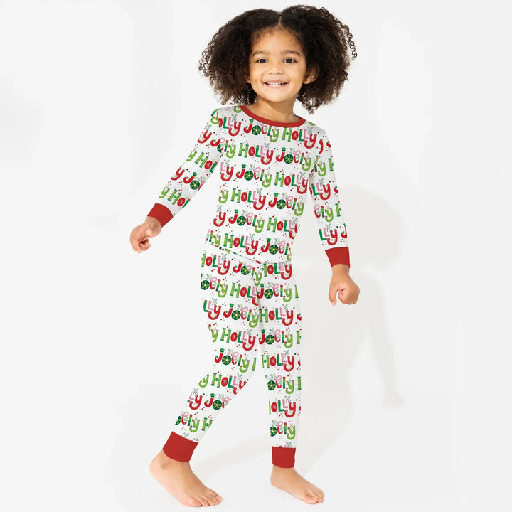 Holly Jolly Two Piece Long Sleeve Pajama Set , Holly Jolly Two Piece Long Sleeve Pajama Set - 12-18M / Red