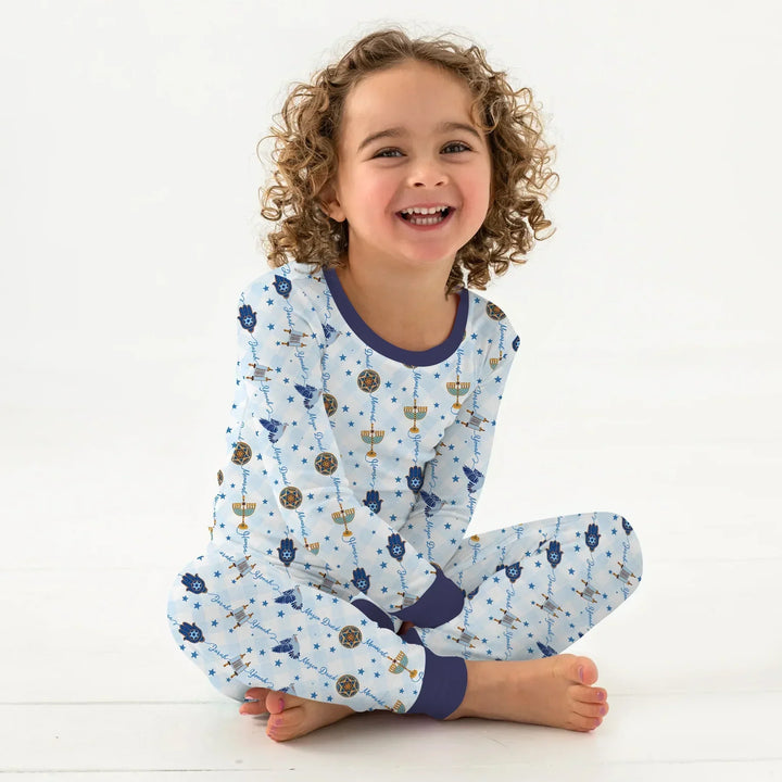 Zweiteiliges Langarm-Pyjama-Set mit Sommerfrüchten