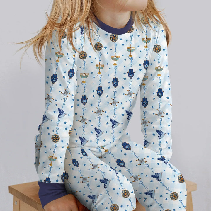 Zweiteiliges Langarm-Pyjama-Set mit Sommerfrüchten