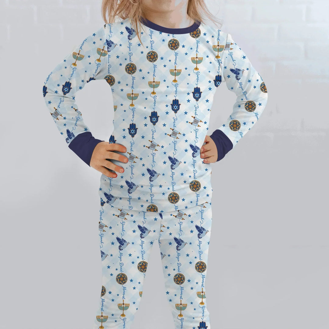 Zweiteiliges Langarm-Pyjama-Set mit Sommerfrüchten