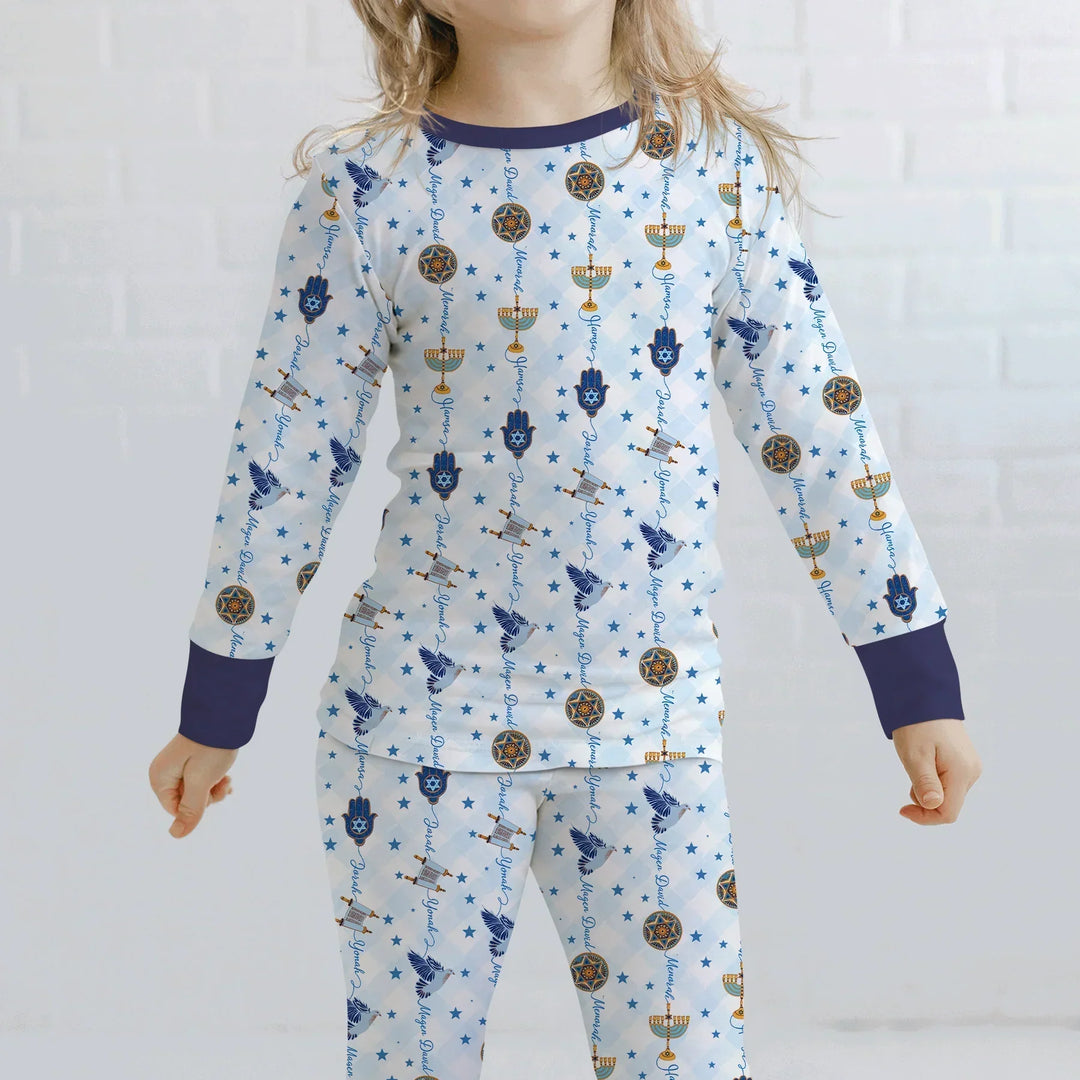 Zweiteiliges Langarm-Pyjama-Set mit Sommerfrüchten